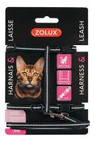 Postroj kočka s vodítkem 1,2m černý Zolux