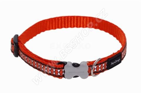 Obojek RD - Bones Reflexní - Oranžová