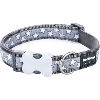 Obojek RD 20mm x 30-47cm - Stars White on Grey (216869502)