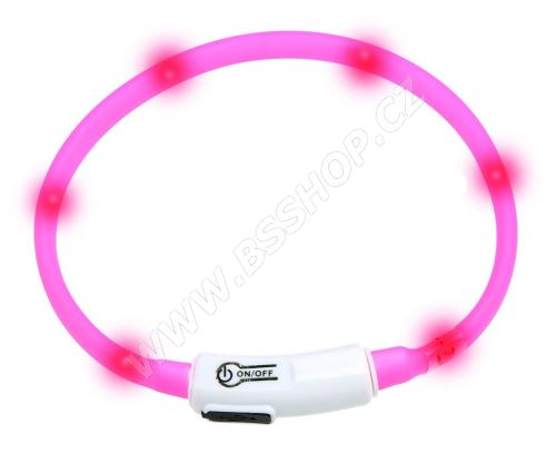 Obojek USB Visio Light 35cm růžový KARLIE