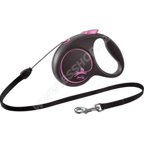 Flexi Black Design S lanko 5m růžové 12kg