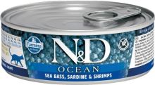 N&amp;D CAT OCEAN Adult Sea Bass &amp; Sardine &amp; Shrimps 80g