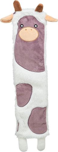 Be Eco kráva, recyklovaná hračka pro psy, šustící, 51 cm, polyester, bílá/fialová