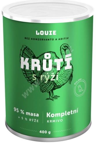 Louie konz. pro psy krůtí s rýží 400g