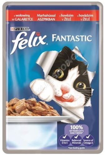 Felix cat kapsička Fantastic hovězí v želé 100g