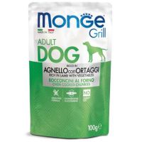 MONGE GRILL kapsička jehněčí se zeleninou pro psy 100g (1)