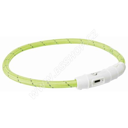 Svítící kroužek USB na krk M-L 45 cm zelená