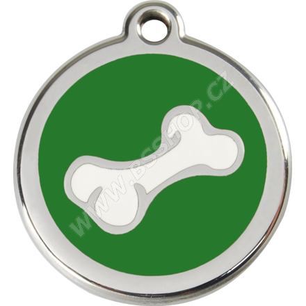 Známka malá průměr 20 mm - Kost - Zelená
