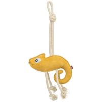 Chamelion - chameleon na laně, 45 cm, hračka pro psy, 100% pravá kůže/lano, žlutá (1)