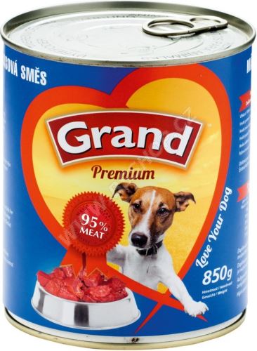 GRAND konzerva pes masová směs 850g - EXP 04/2022