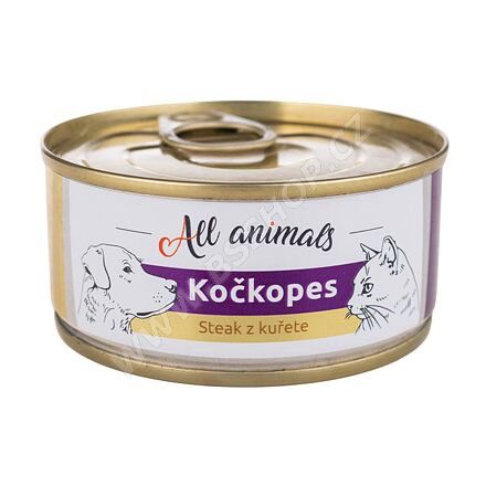 ALL ANIMALS konzerva KOČKOPES steak z kuřete, 100g
