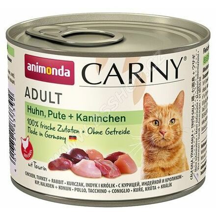 ANIMONDA konzerva CARNY Adult - kuře, krůta+ králík 200g