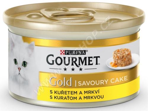 Gourmet Gold cat konzerva Savoury Cake kuře, mrkev 85g