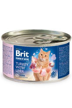 Brit Premium Cat by Nature konzerva Turkey&Liver 200g