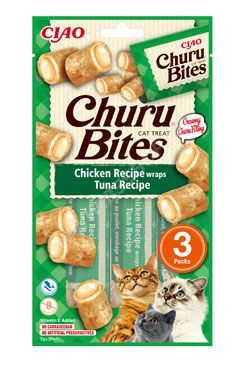 Churu Cat Bites Chicken wraps&Tuna Purée 3x10g