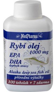 Rybí olej 1000mg +EPA+DHA MedPharma 100 tobolek