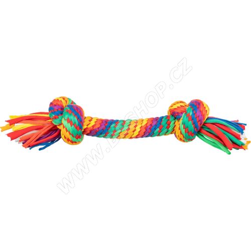 Hrací činka / přetahovadlo 30 cm, 2 uzly, multikolor