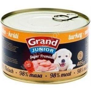 GRAND konzerva Superpremium Junior pes krůtí 405g
