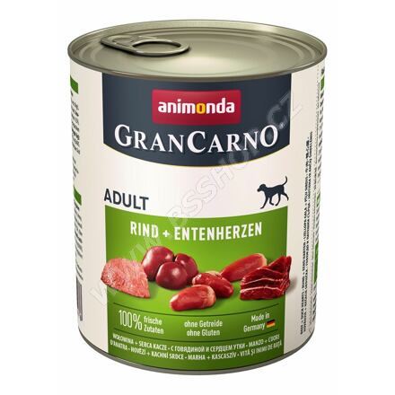 Konzerva ANIMONDA GRANCARNO Adult hovězí + kachní srdce 800g