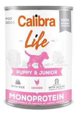 Calibra Dog Life  konzerva Puppy&Junior Chicken&rice 400g
