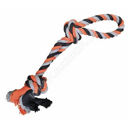 HIP HOP Dvojité lano bavlněné 2 knoty 60cm / 450 g šedá, tm.šedá, oranžová