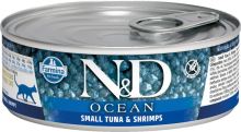 N&amp;D CAT OCEAN Adult Small Tuna &amp; Shrimps 80g