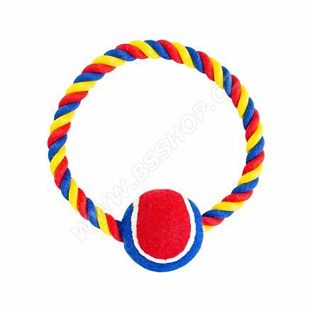 HIP HOP bavlněný kruh s tenisákem 6cm,18cm/140g červená, modrá, bílá