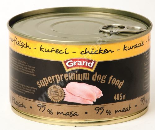 GRAND konzerva Superpremium pes drůbeží 405g - EXP 01/2022