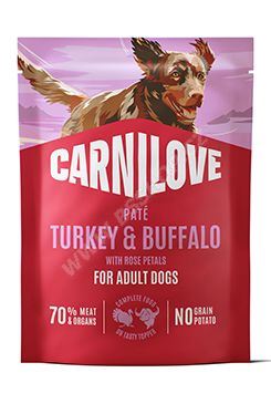 Carnilove Dog Pouch Paté Turkey & Buffalo with Rose Petals 300g
