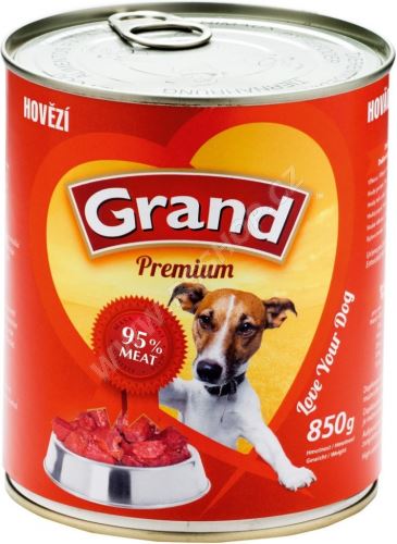 GRAND konzerva pes hovězí 850g