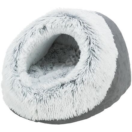 Trixie jeskyně HARVEY 35×26×41cm, plyš s dlouhým vlasem, šedá