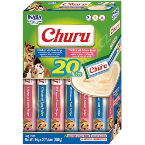 Inaba Churu dog snack kuře&tuňák a kuře&losos multipack 20x14g