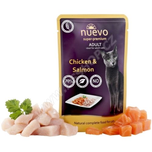 Nuevo kočka adult kuře a losos kapsa 85g