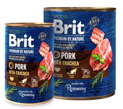 Brit Premium Dog by Nature konzerva Pork & Trachea 800g