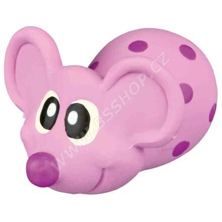 Latexová myška různé barvy, plněná 8cm Trixie