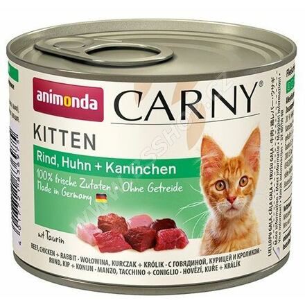 ANIMONDA konzerva CARNY Kitten - hovězí, kuřecí + králík 200g