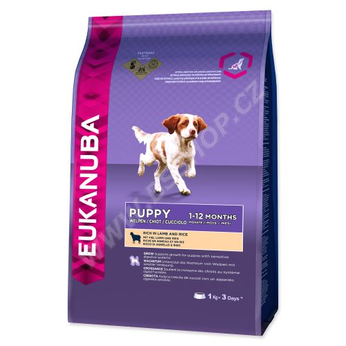 EUKANUBA Puppy & Junior Lamb & Rice 1kg