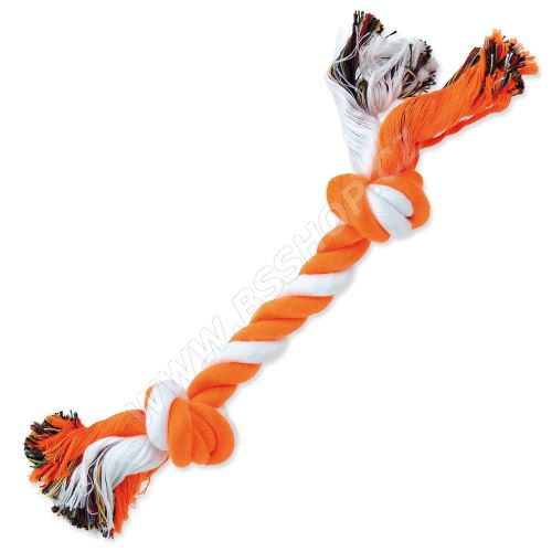 Uzel DOG FANTASY bavlněný oranžovo-bílý 2 knoty 25cm