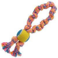 Přetahovadlo DOG FANTASY barevné + tenisák vzor 2, 2 knoty - 32 cm 1ks Přetahovadlo DOG FANTASY barevné + tenisák vzor 2, 2 knoty - 32 cm 1ks