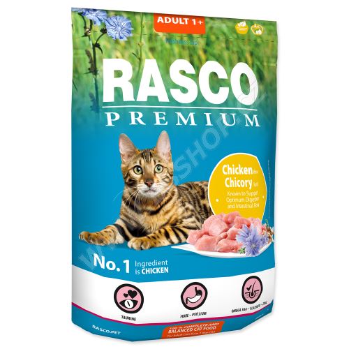 RASCO Premium Cat Kibbles Adult, Chicken, Chicori Root 400g