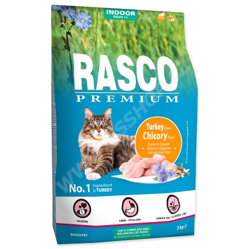 RASCO Premium Cat Kibbles Indoor, Turkey, Chicori Root 2kg