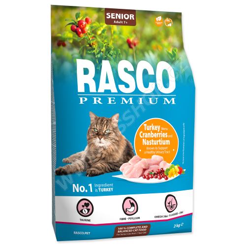 RASCO Premium Cat Kibbles Senior, Turkey, Cranberries, Nasturtium 2kg