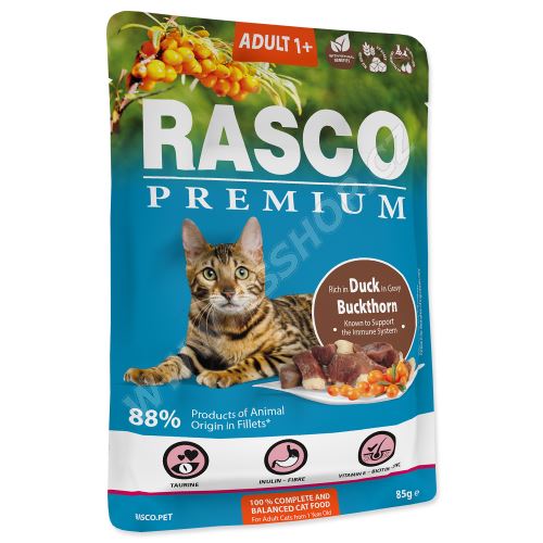 Kapsička RASCO Premium Cat Pouch Adult, Duck, Buckthorn