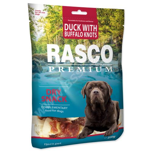 Pochoutka RASCO Premium uzle bůvolí 5cm s kachním masem 230g