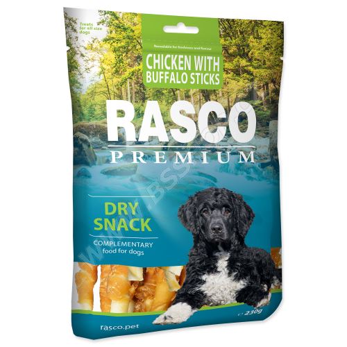 Pochoutka RASCO Premium tyčinky bůvolí obalené kuřecím masem 230g