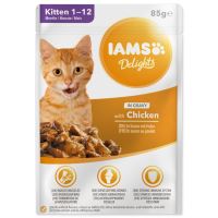 Kapsička IAMS Kitten delights kuřecí v omáčce 85g