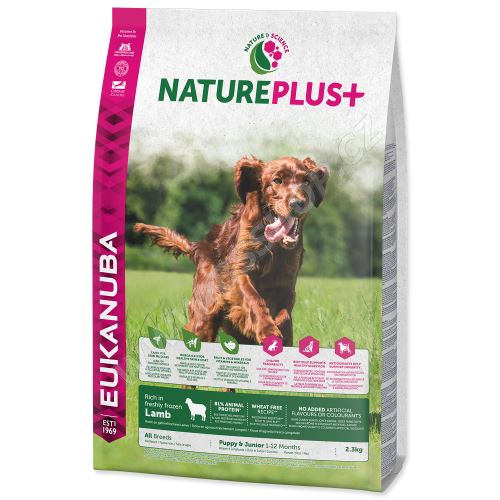 EUKANUBA Nature Plus+ Puppy & Junior Rich in freshly frozen Lamb 2,3kg