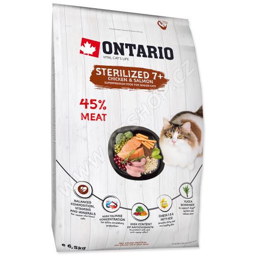 ONTARIO Cat Sterilised 7+ 6,5kg (217315500)