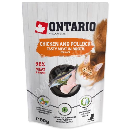 Kapsička ONTARIO Cat Chicken and Codfish in Broth 80g