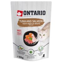 Kapsička ONTARIO Cat Tuna and Salmon in Broth 80g Kapsička ONTARIO Cat Tuna and Salmon in Broth 80g